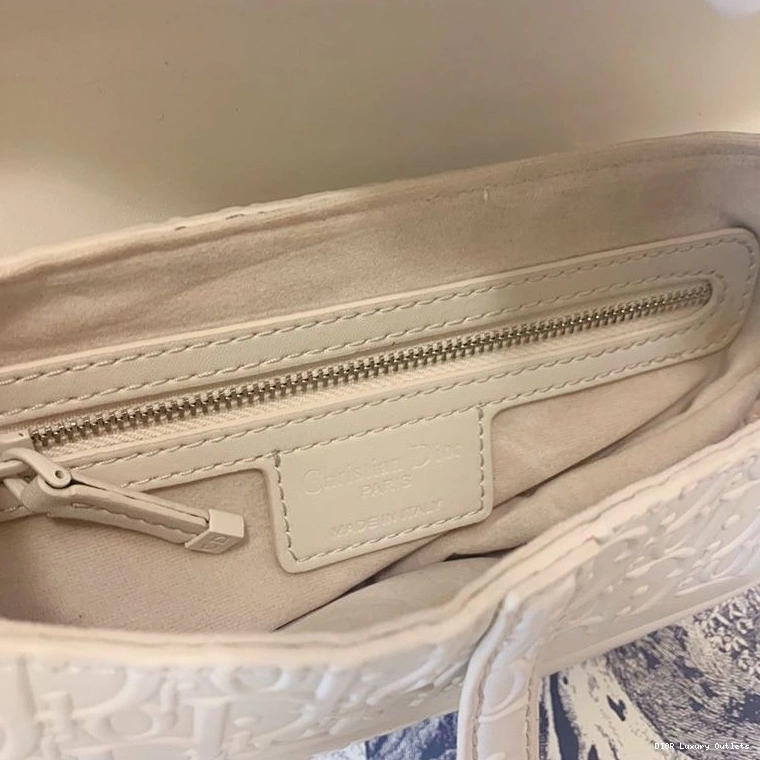 Cheap Embossed Oblique Bag Dior Calfskin Christian White Ultramatte Saddle 0724 Luxury